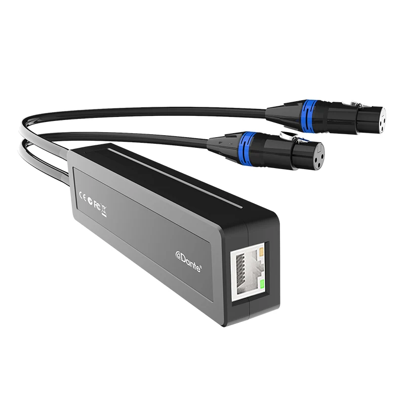 Dante 2 Ch Analog Analog Input Adapter Antarmuka
