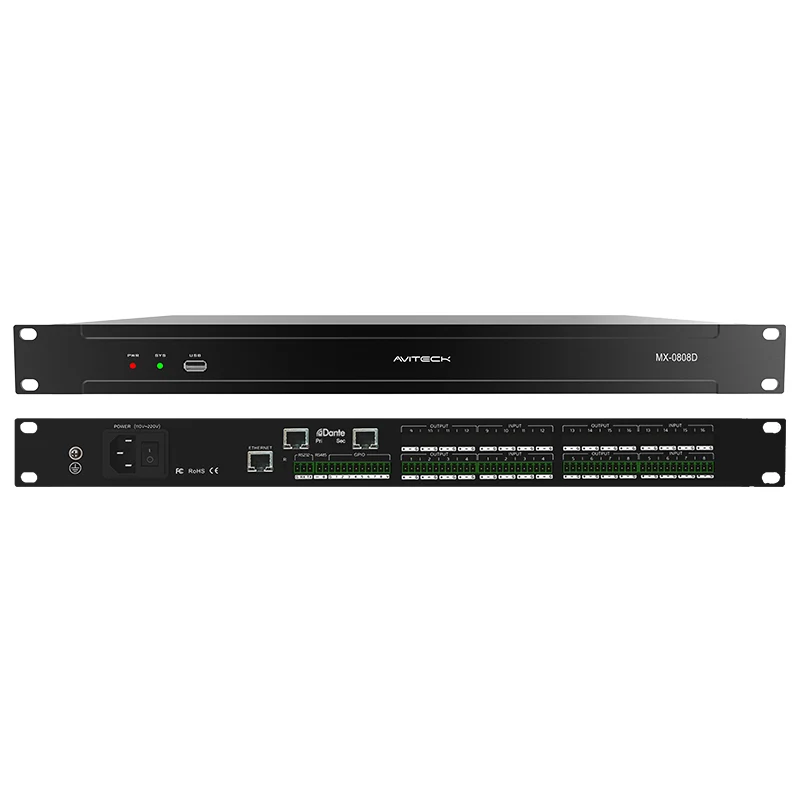 Dante 8 in 8 Out Network Audio Processor