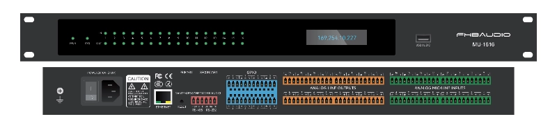 MU-1616 16*16 Prosesor DSP Audio Jaringan Dante